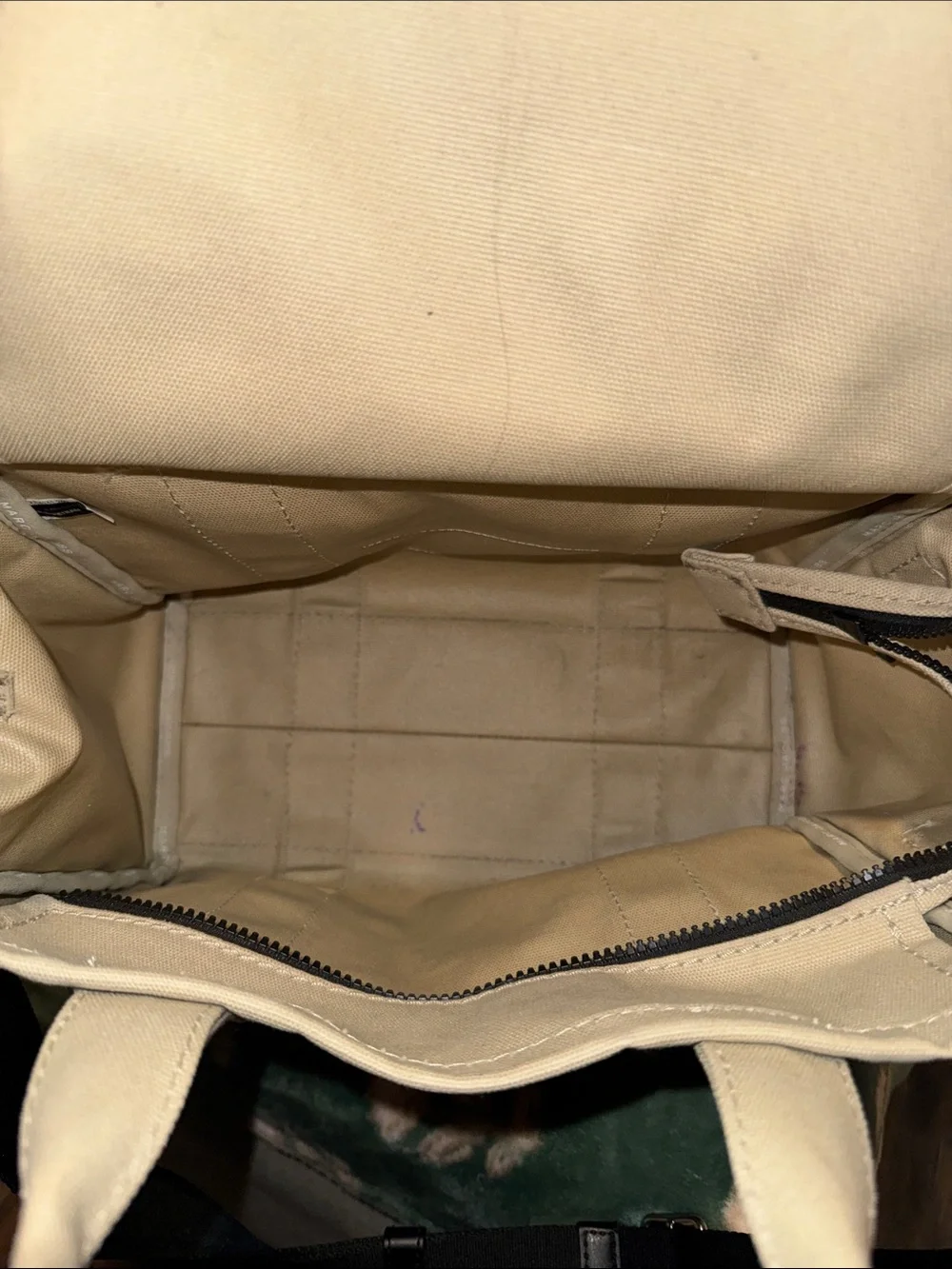 Marc Jacobs Canvas Tote in Beige with Black Strap